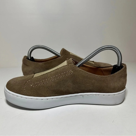 Garnet Hill Size 36 (US-6) Green Suede Leather Zora Slip On Sneakers (250 Box 29 - Picture 3 of 9